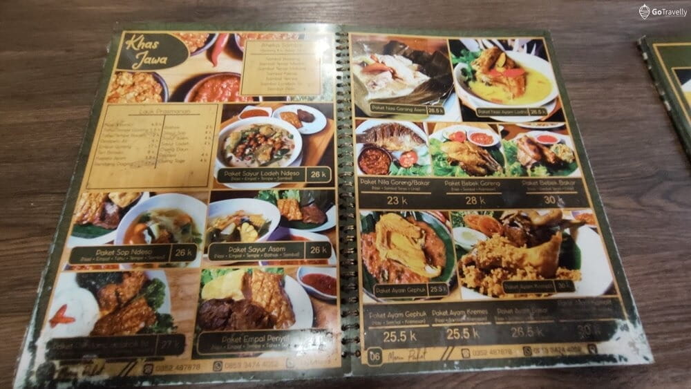 Menu Rumah Makan Joglo