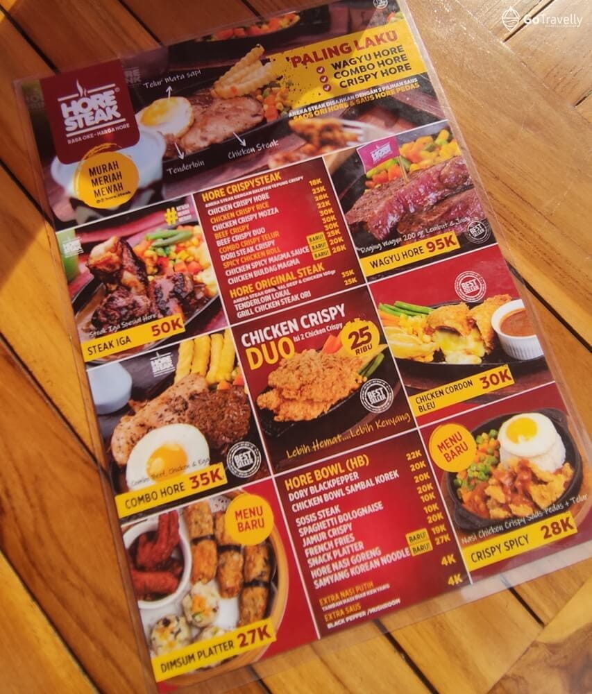 Menu Hore Steak